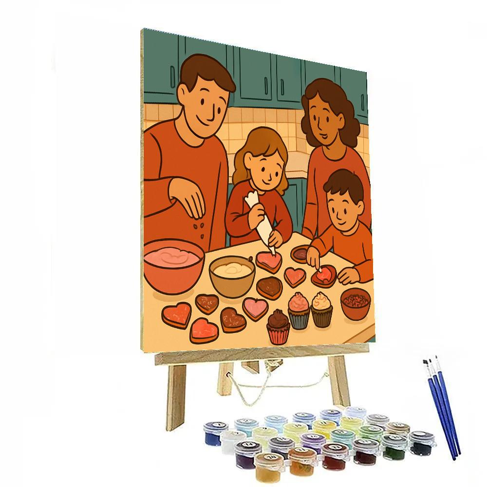 Valentines Day Baking Night At Home Painting by numbers kit