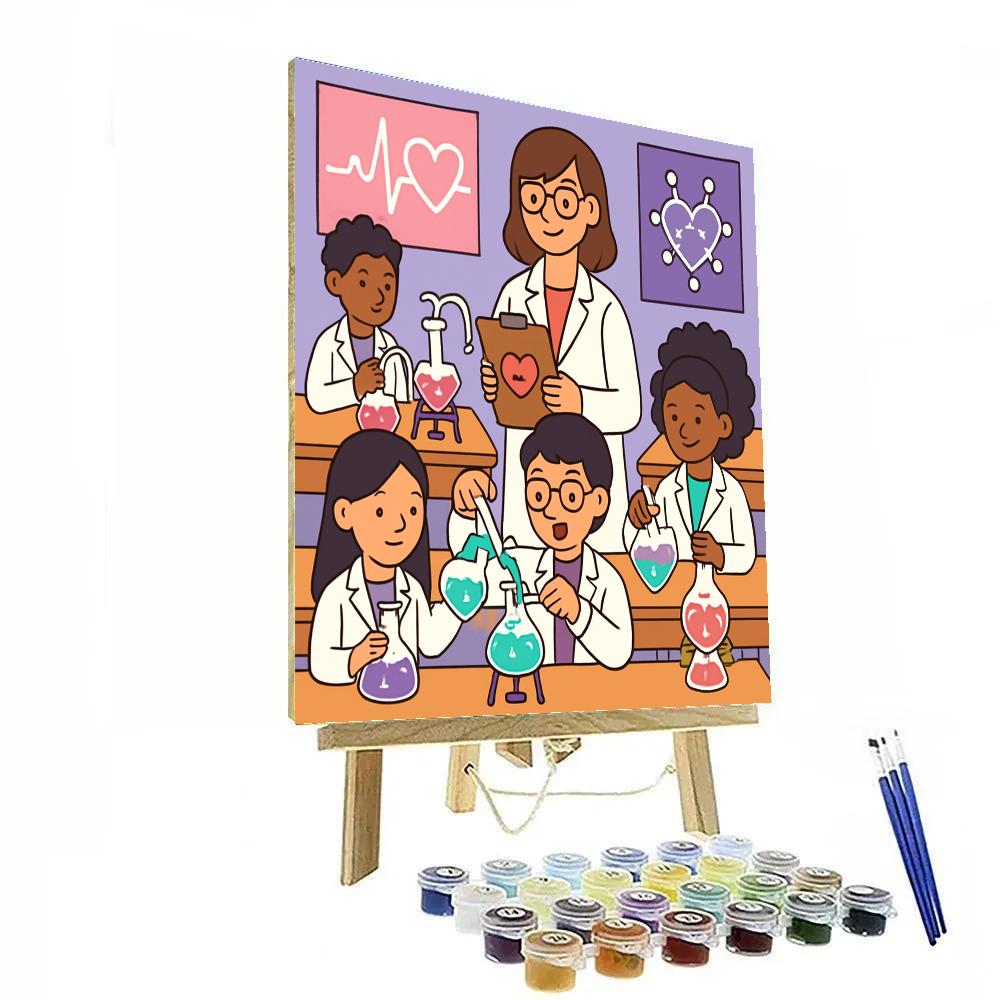 Valentines Day Science Lab Of Hearts painting number kit