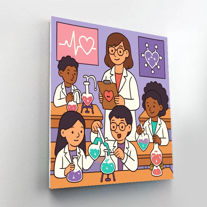 Valentines Day Science Lab Of Hearts painting number kit
