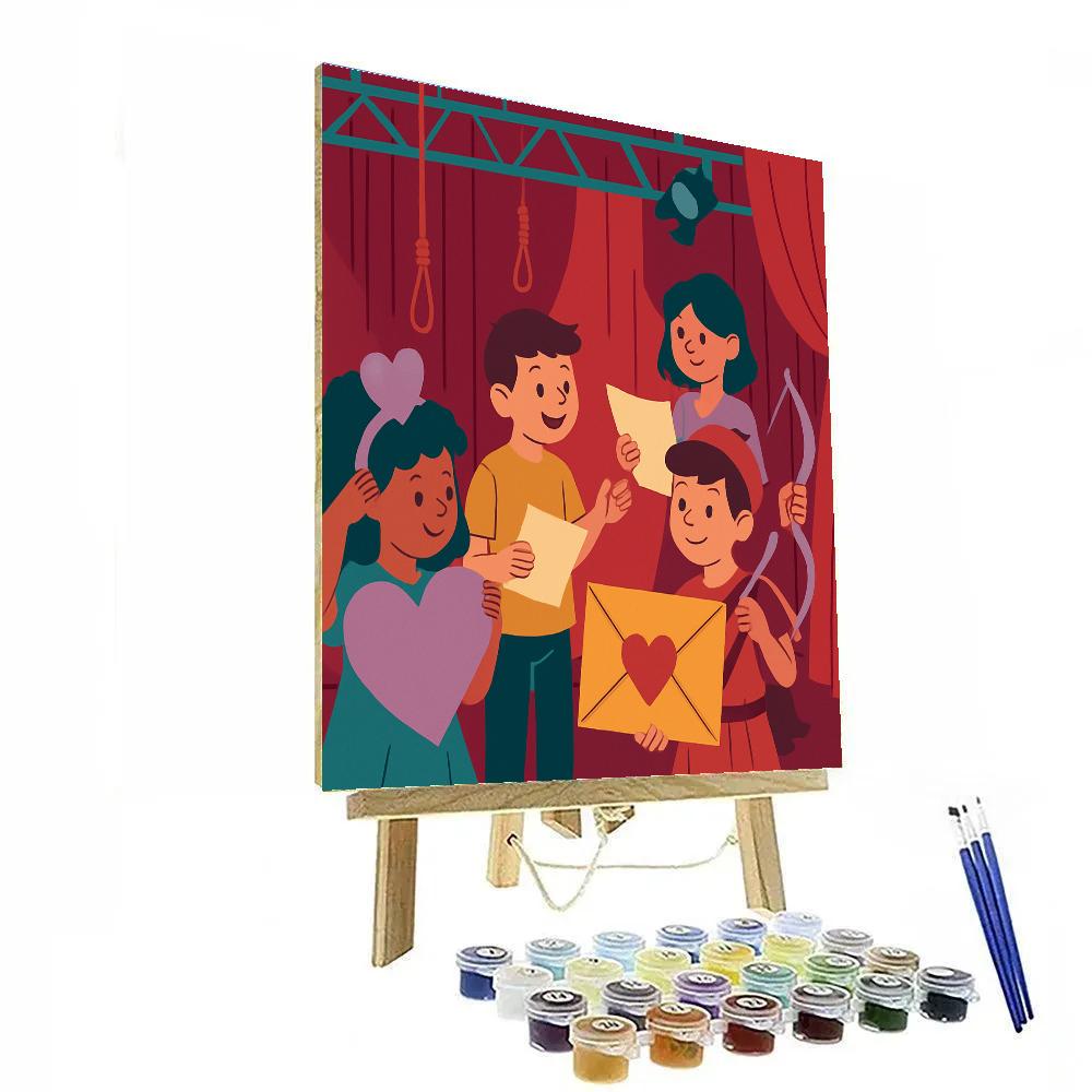 Valentines Day Theater Rehearsal Backstage Painting by numbers kit