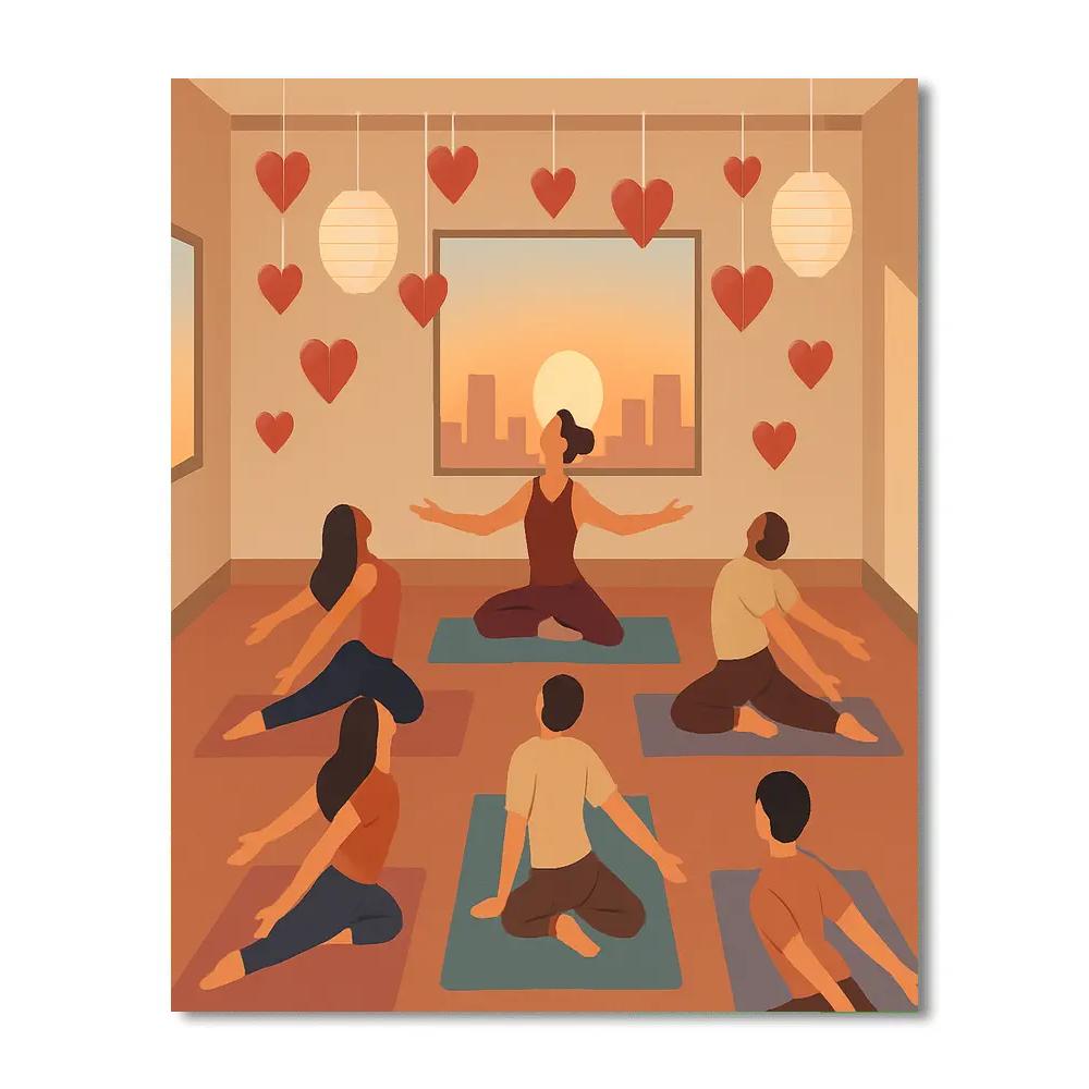 Valentines Day Yoga Harmony Session DIY paint by numbers