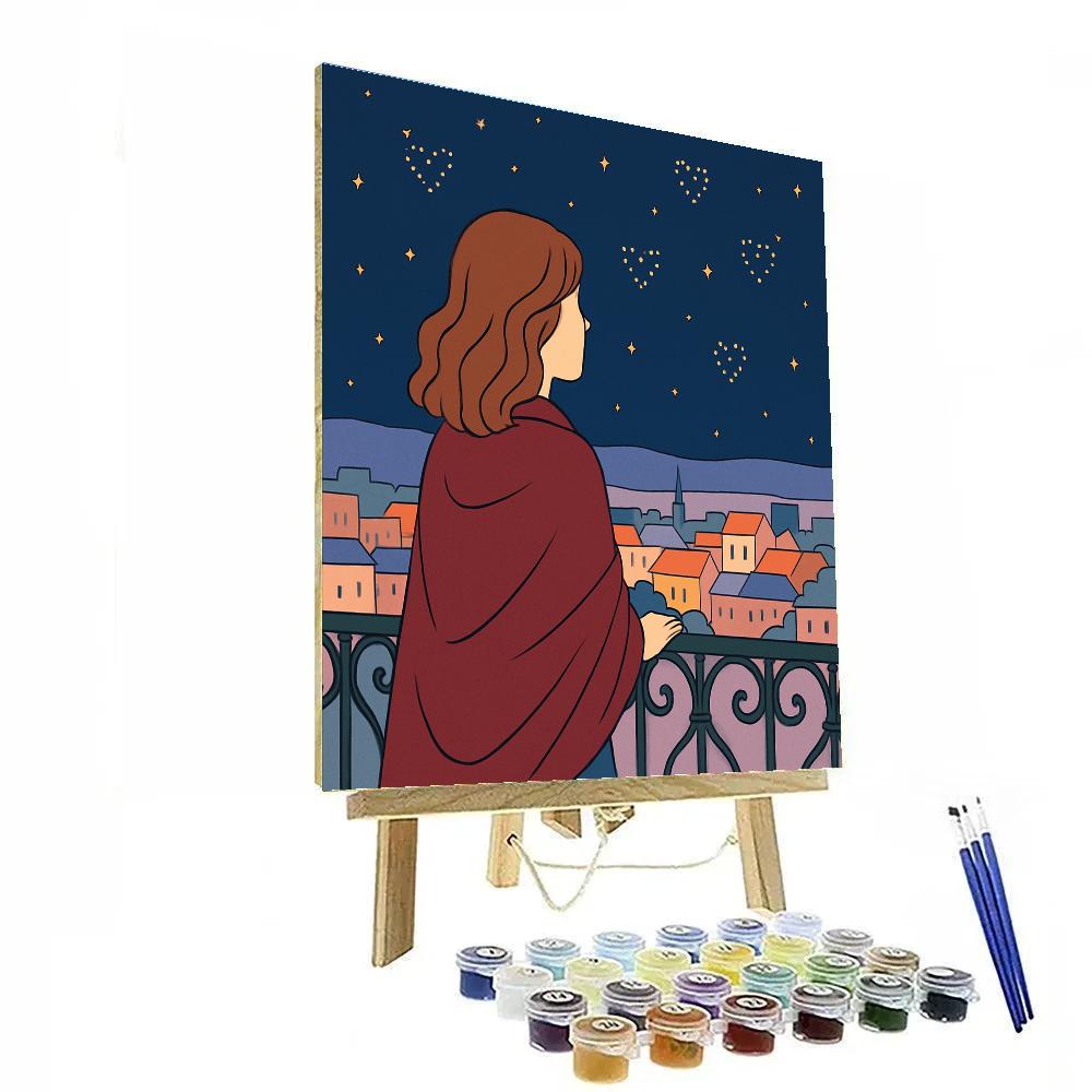 Valentines Day Stargazer Balcony paint by numbers