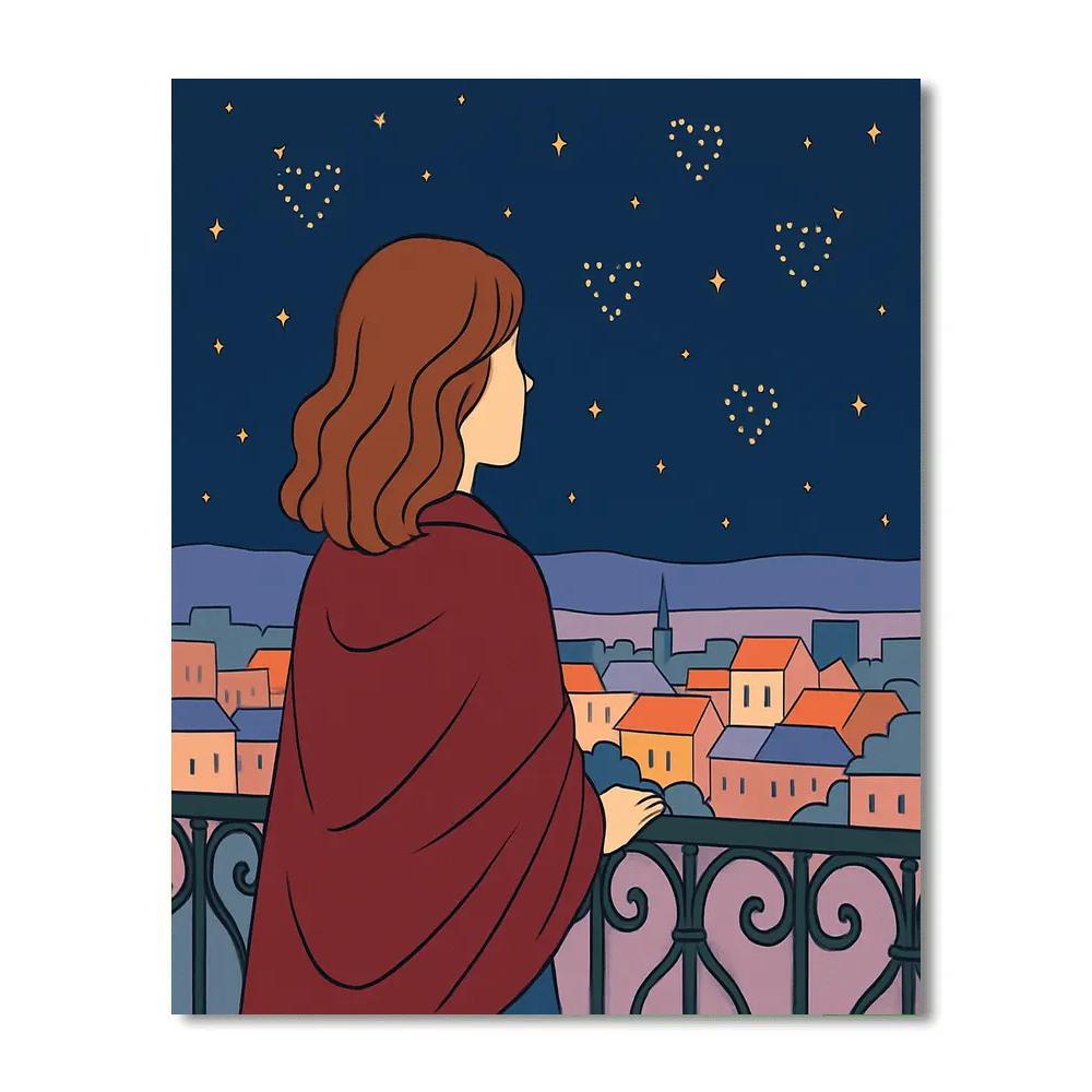 Valentines Day Stargazer Balcony paint by numbers