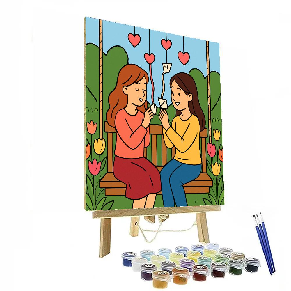 Garden Swing With Valentines Day Wishes Paint by numbers kits