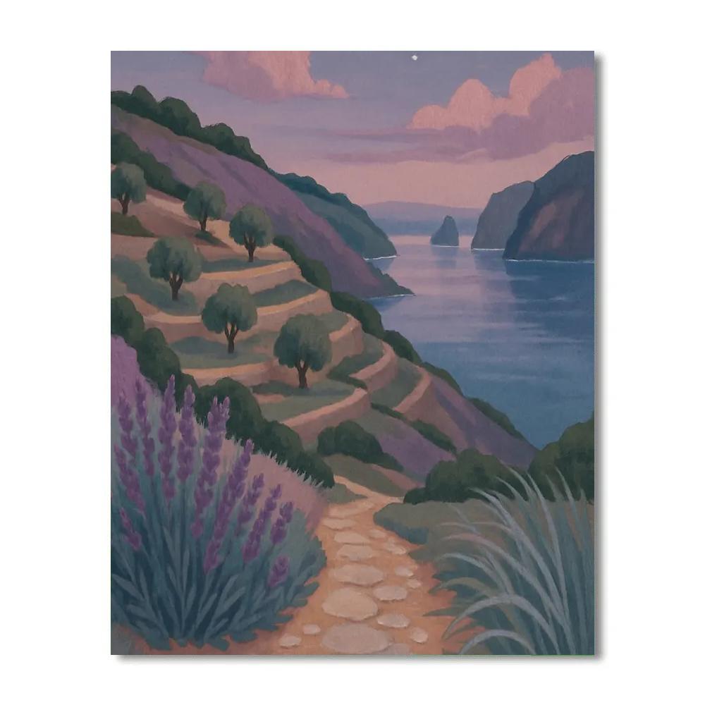 Twilight Lavender Terraces Above The Tidal Inlet Painting by numbers kit