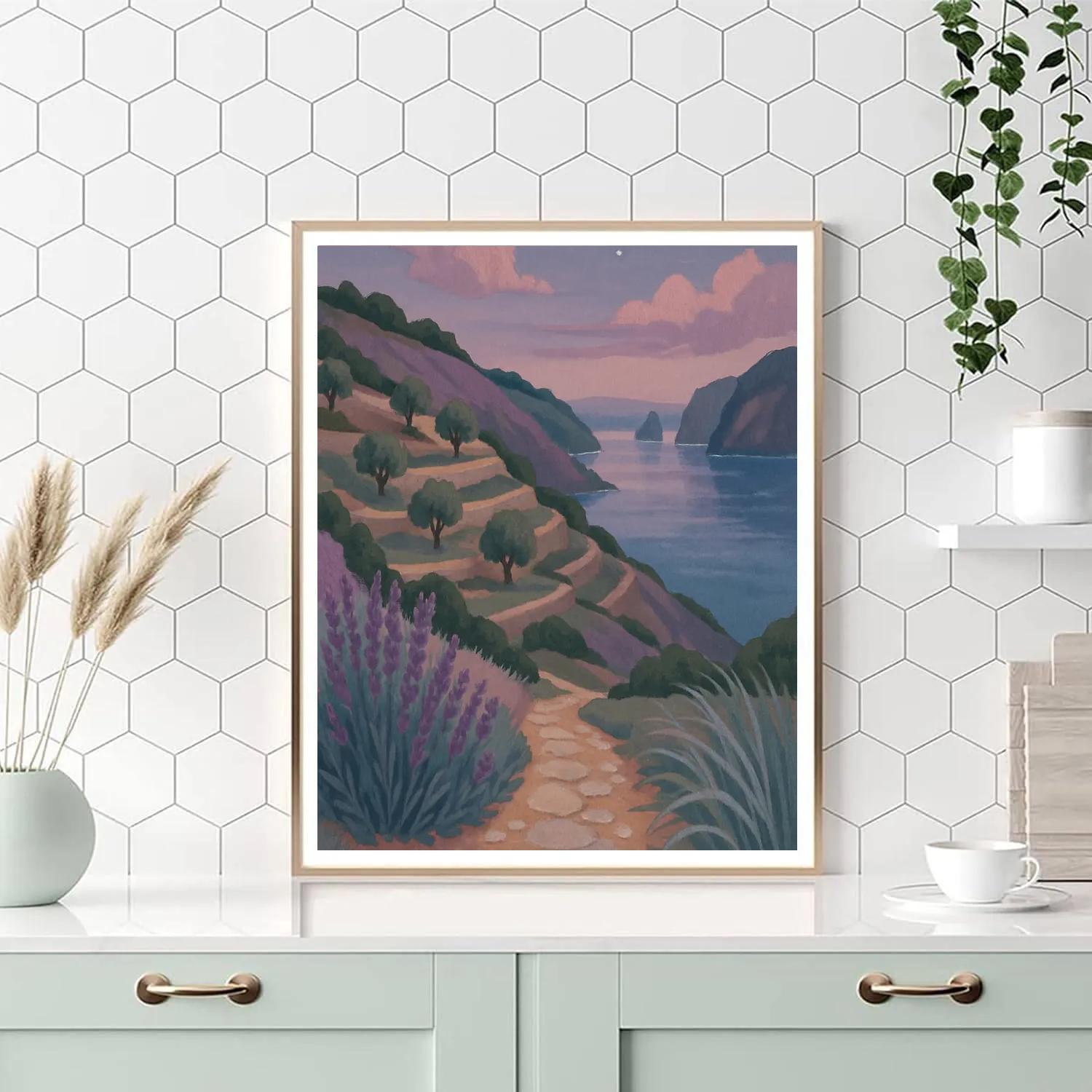 Twilight Lavender Terraces Above The Tidal Inlet Painting by numbers kit