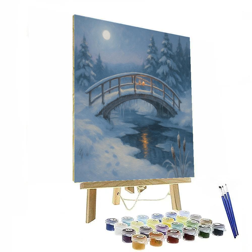Moonlit Footbridge Over The Silver Run Paint by numbers art
