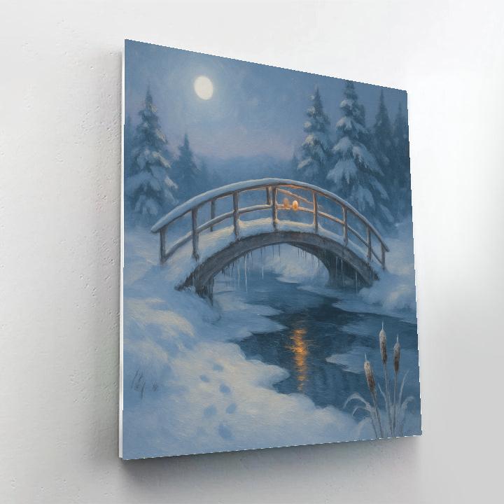 Moonlit Footbridge Over The Silver Run Paint by numbers art
