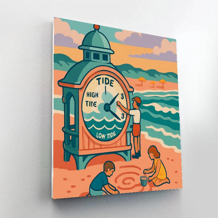 Tide Clock Beach Pavilion Number painting