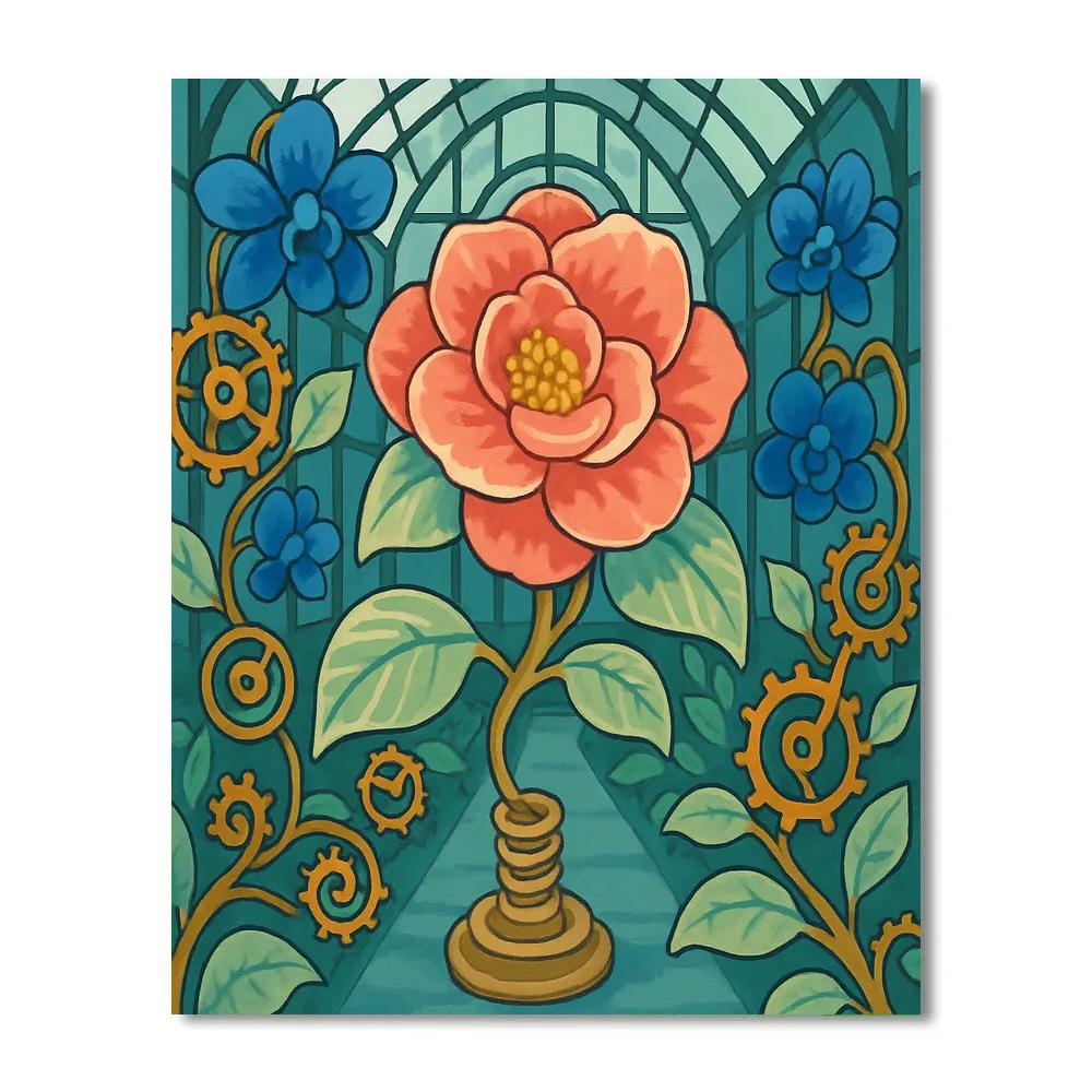 Clockwork Conservatory Flowers painting number kit