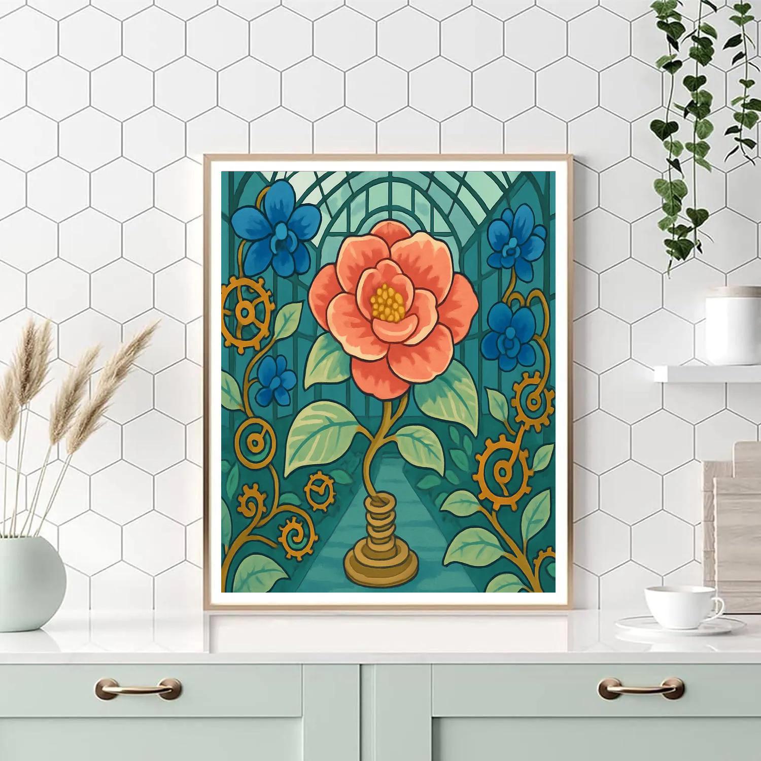 Clockwork Conservatory Flowers painting number kit