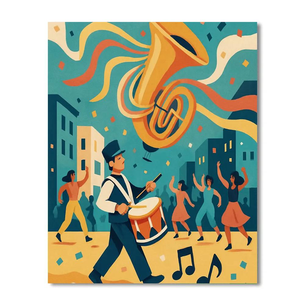 Kaleidoscope Parade With Music Pulse paint by color