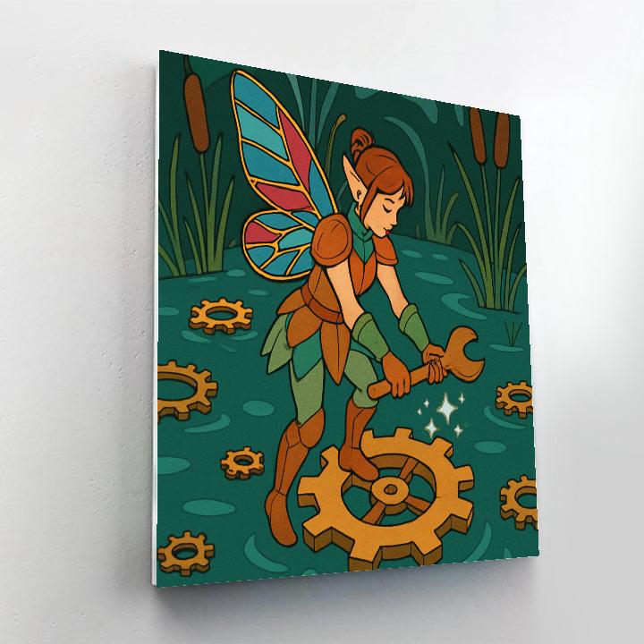 Clockwork Lilypad Fairy paint by number