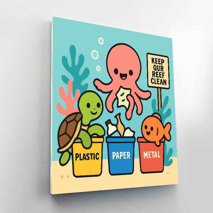 Coral Reef Recycling Squad Paint by numbers kits