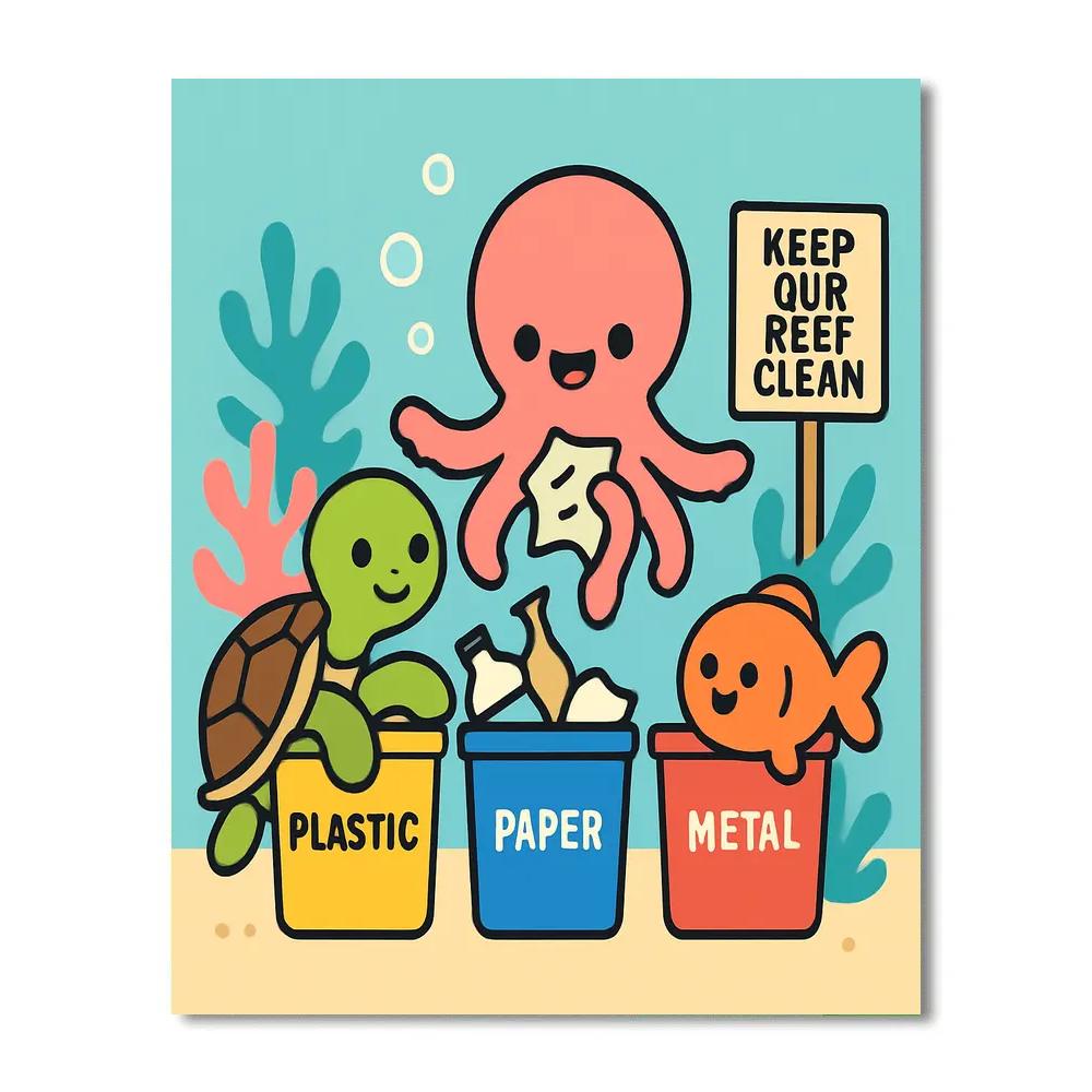 Coral Reef Recycling Squad Paint by numbers kits