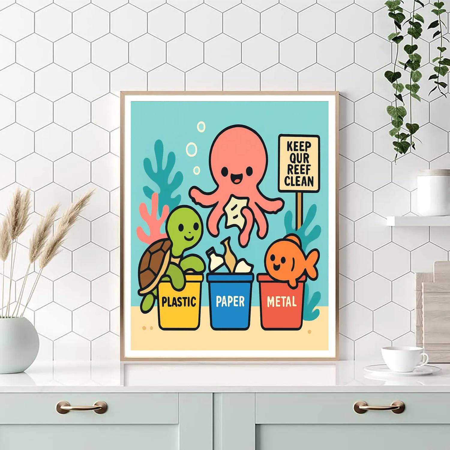 Coral Reef Recycling Squad Paint by numbers kits