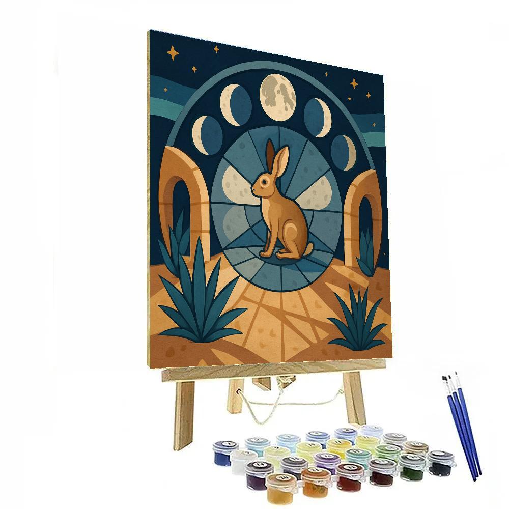 Lunar Lullaby Moon Mosaic Numbered painting kits