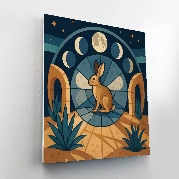 Lunar Lullaby Moon Mosaic Numbered painting kits