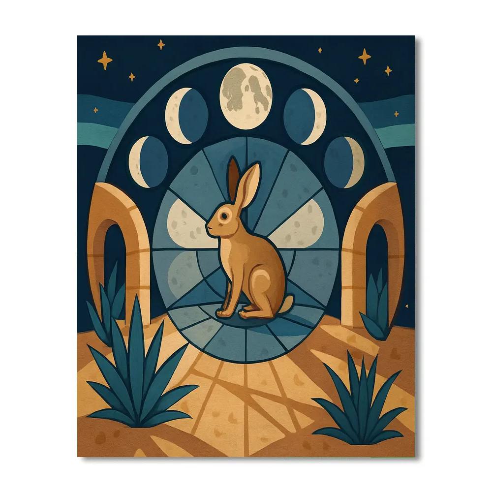 Lunar Lullaby Moon Mosaic Numbered painting kits