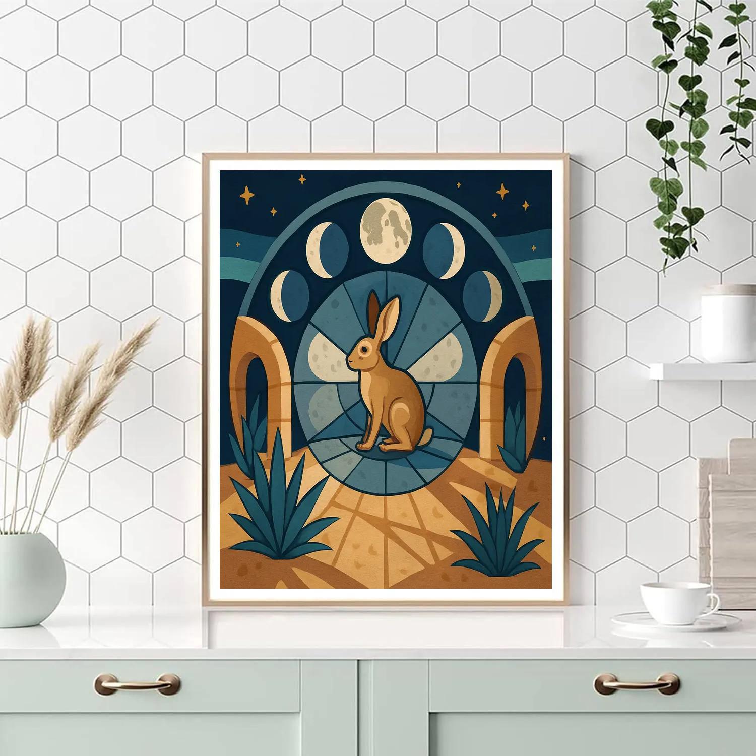 Lunar Lullaby Moon Mosaic Numbered painting kits