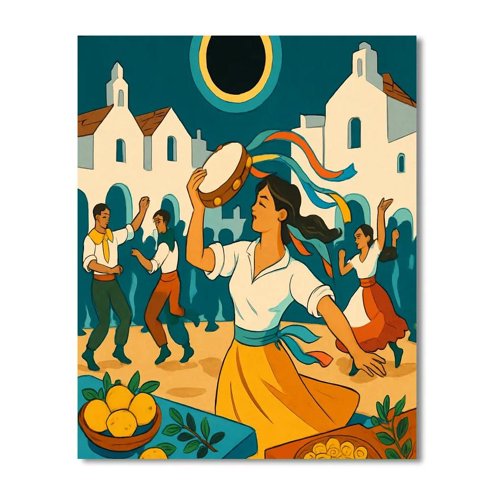 Taranta Dance Under The Italy Eclipse Paint by numbers kits