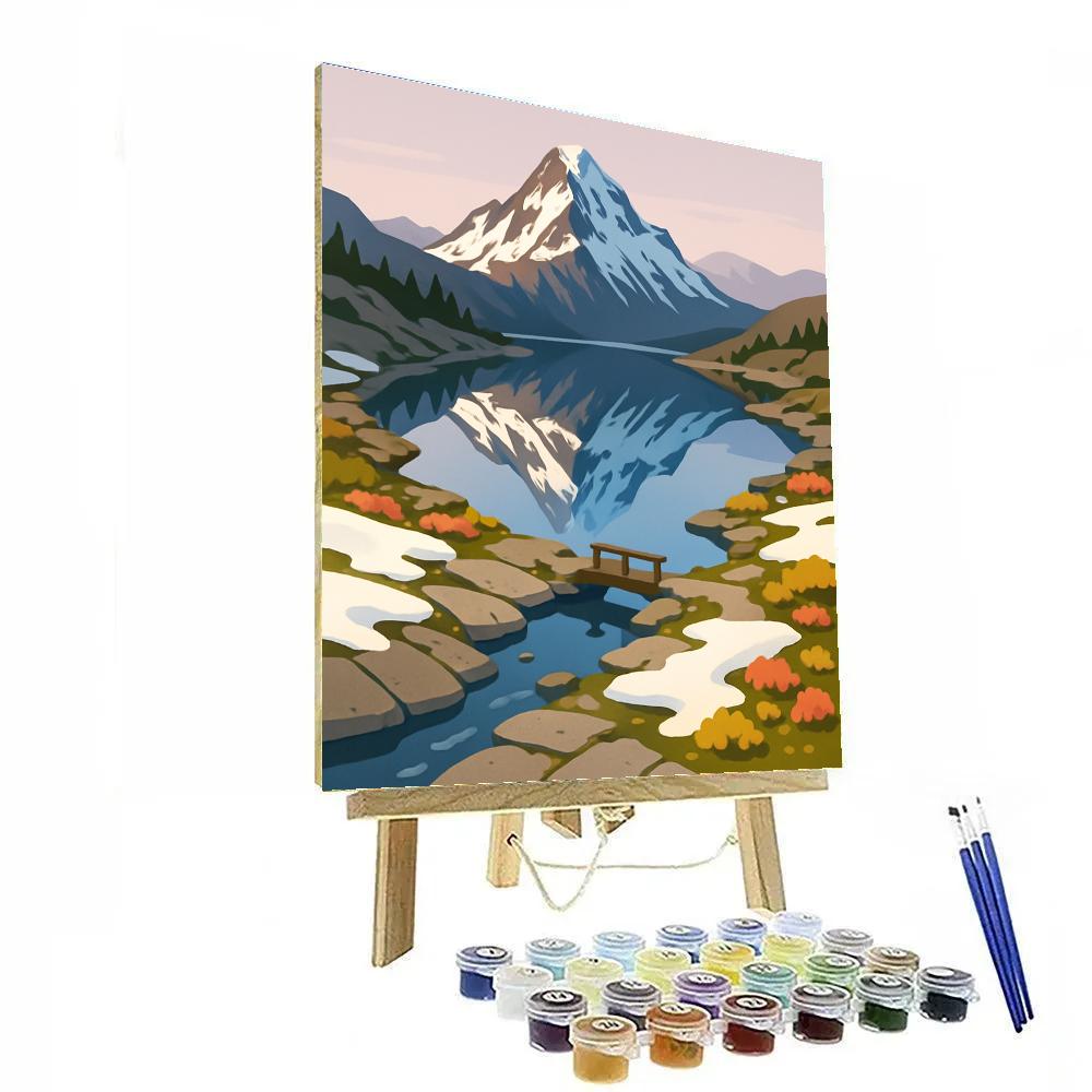 Mirror Lake Below The Mountain At First Thaw Painting by numbers kit