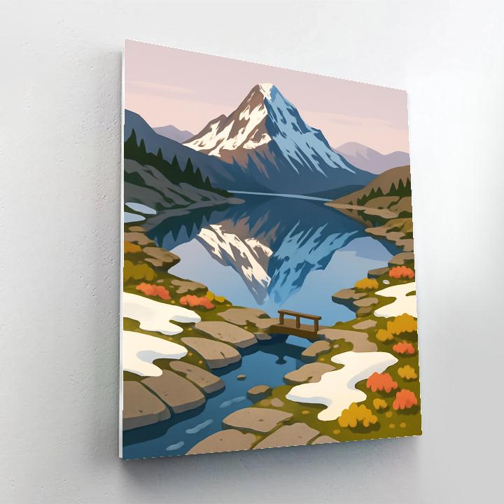 Mirror Lake Below The Mountain At First Thaw Painting by numbers kit