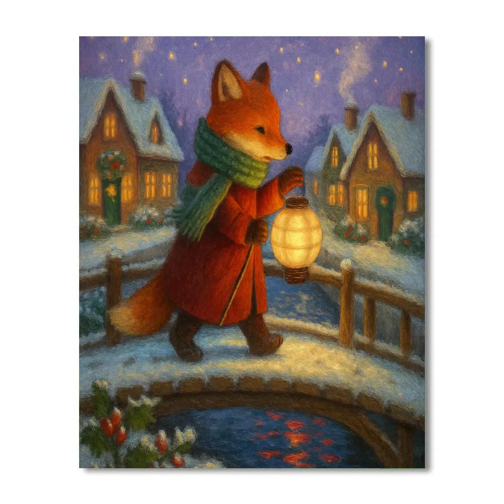 Lantern Bridge Over The Gingerbread Canal Paint by numbers art