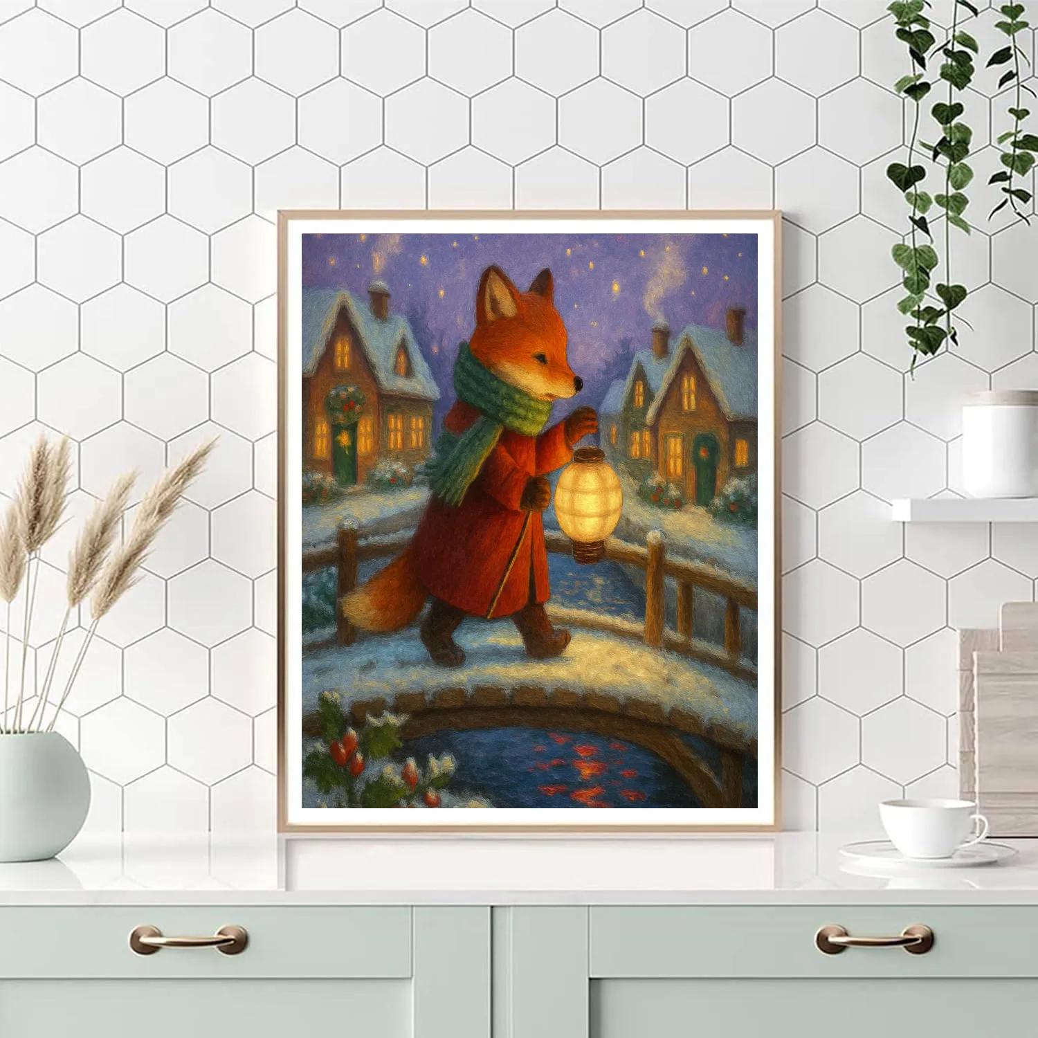 Lantern Bridge Over The Gingerbread Canal Paint by numbers art