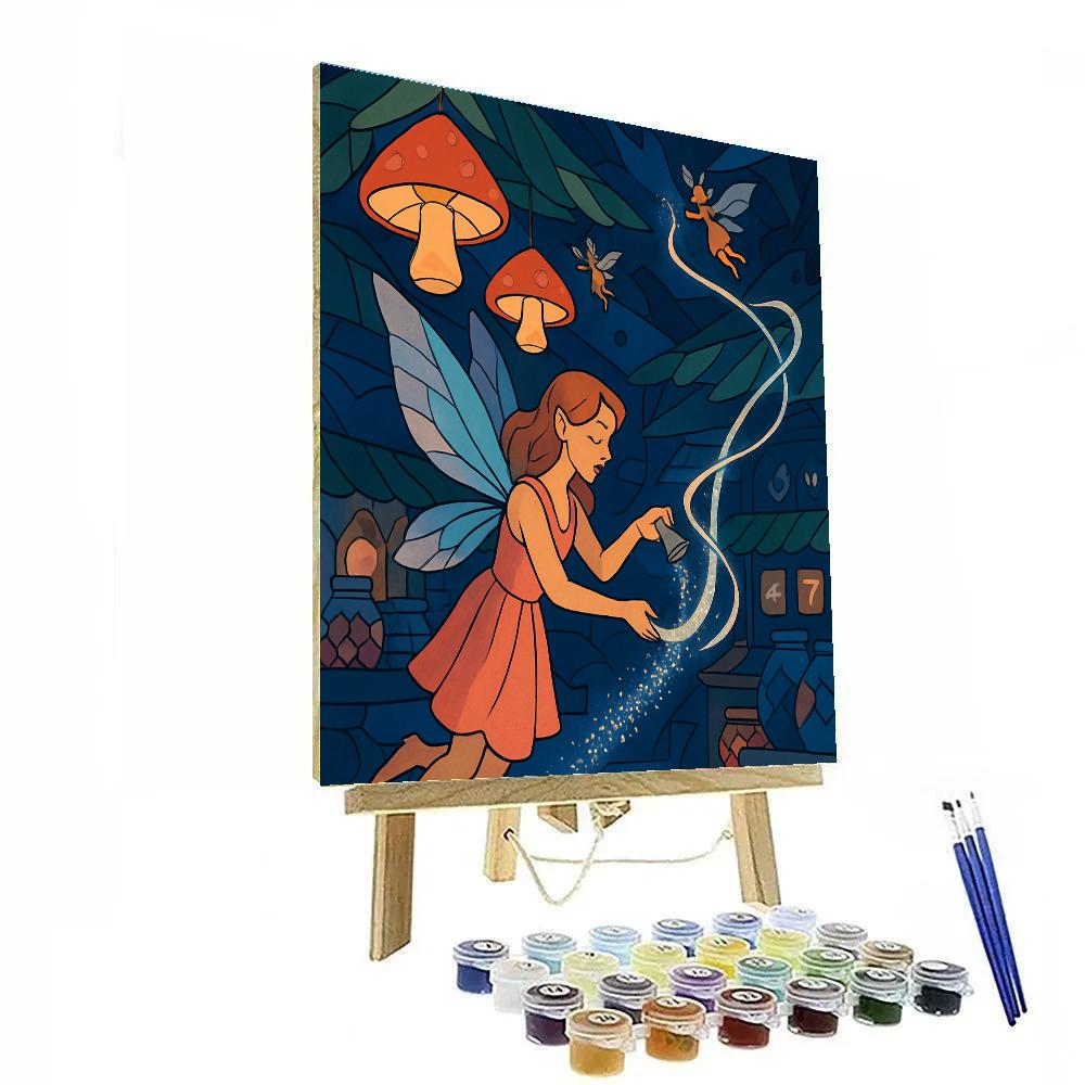 Lantern Market Under Fairy Skies painting number kit