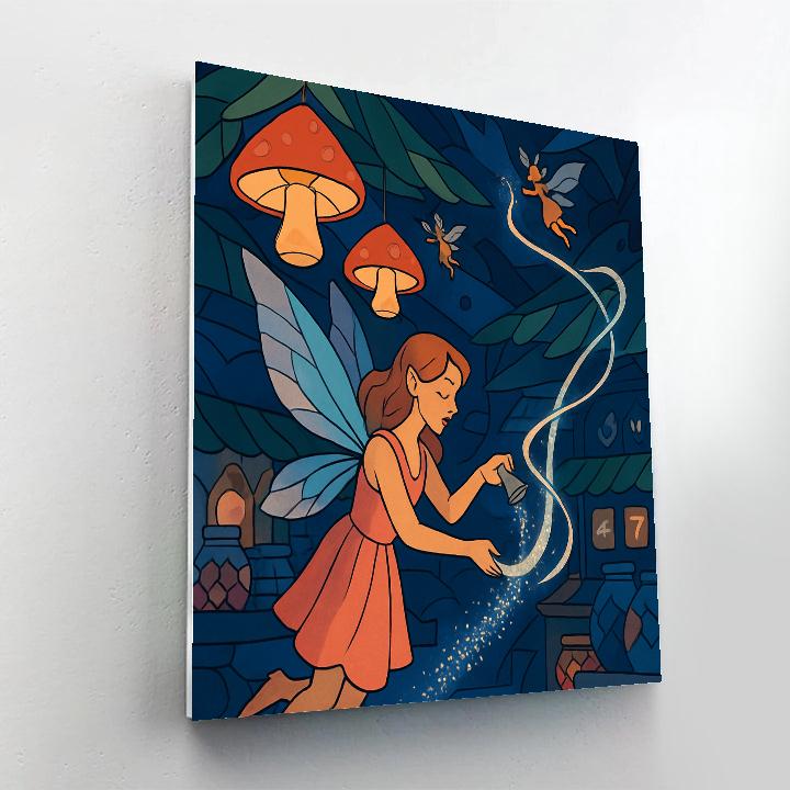 Lantern Market Under Fairy Skies painting number kit