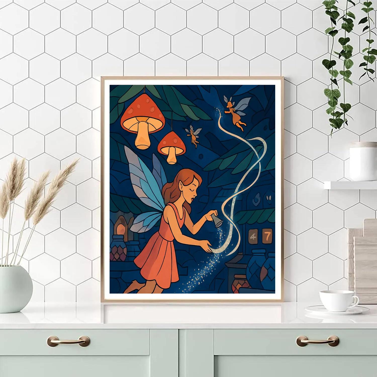 Lantern Market Under Fairy Skies painting number kit