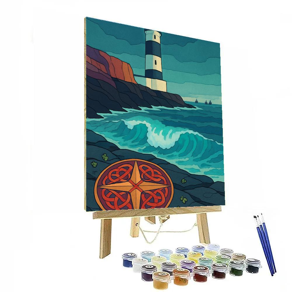 Lighthouse Keeper Of Ireland In Bioluminescent Fog Number painting