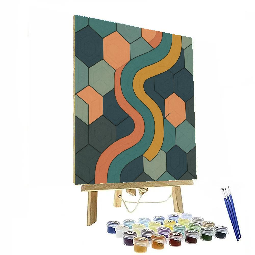 Tessellated Riverbed In Abstract Motion Painting by numbers kit