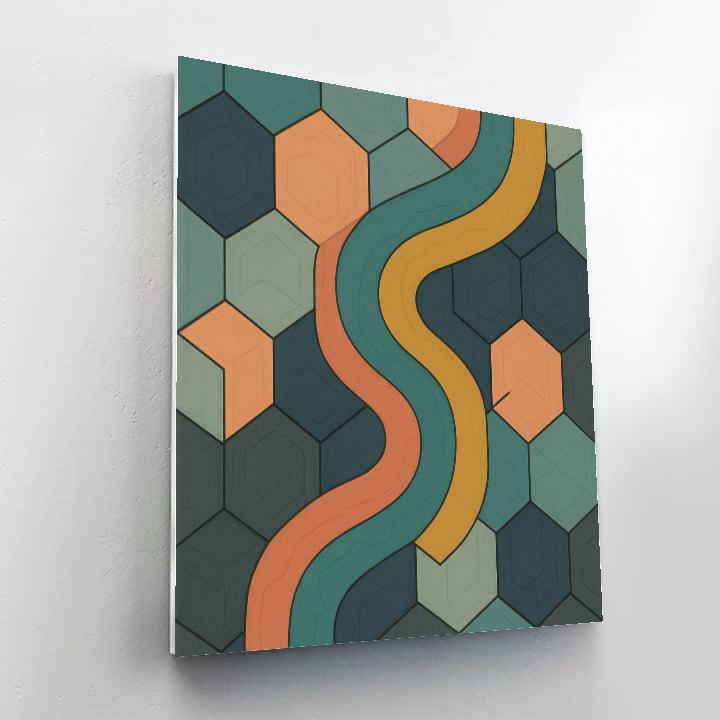 Tessellated Riverbed In Abstract Motion Painting by numbers kit