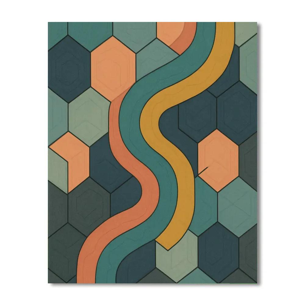 Tessellated Riverbed In Abstract Motion Painting by numbers kit