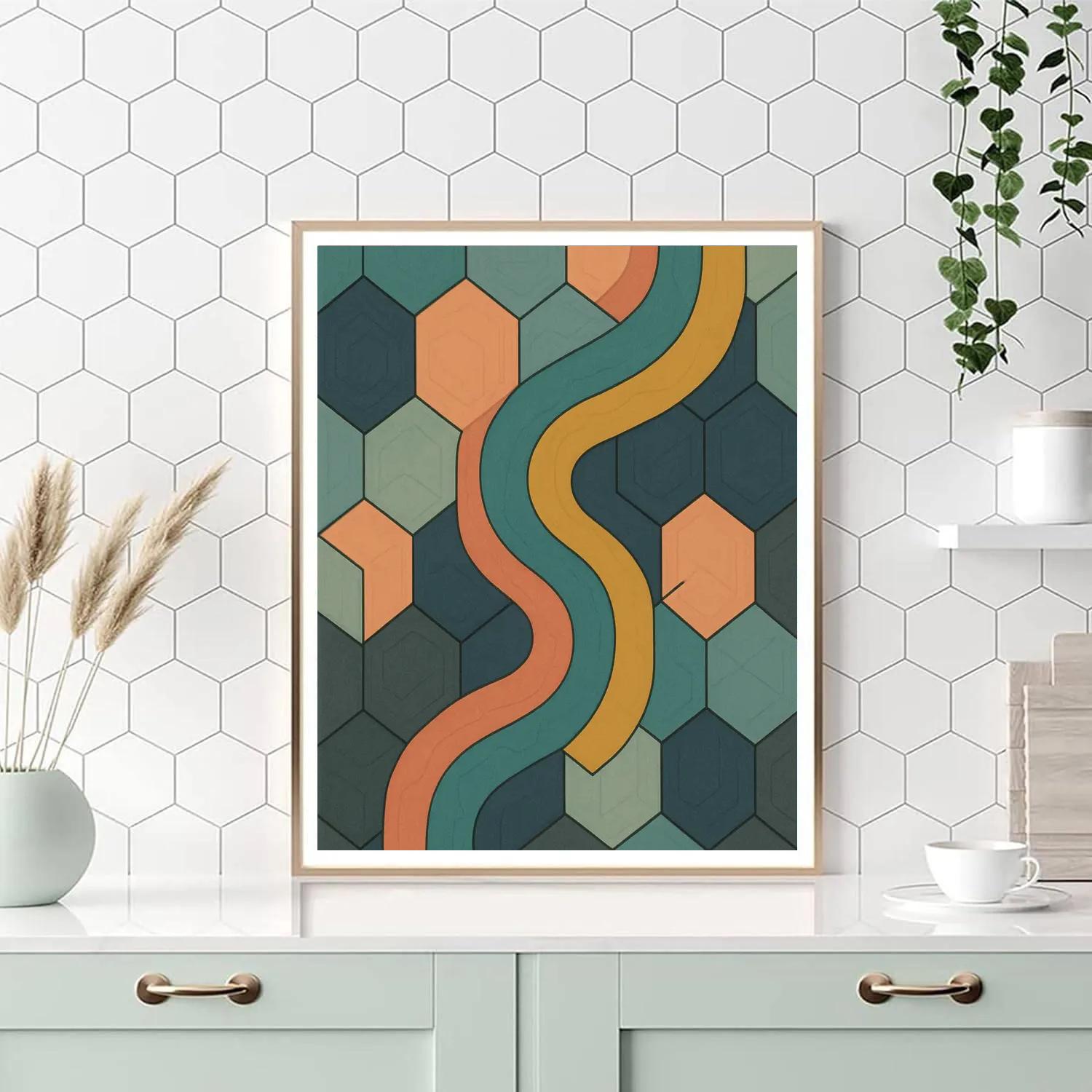 Tessellated Riverbed In Abstract Motion Painting by numbers kit