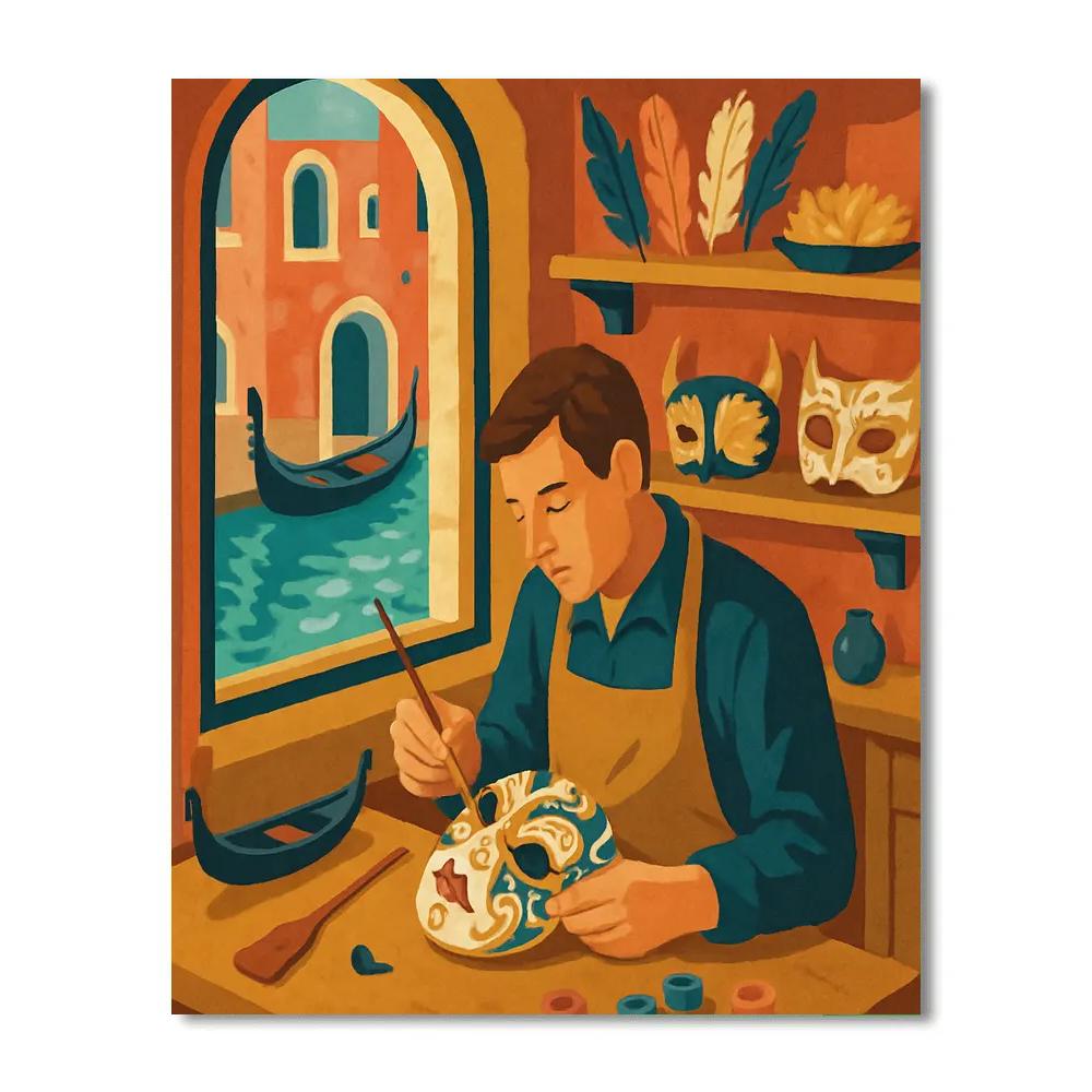 Carnival Mask Workshop, Venice Edition Paint by numbers kits