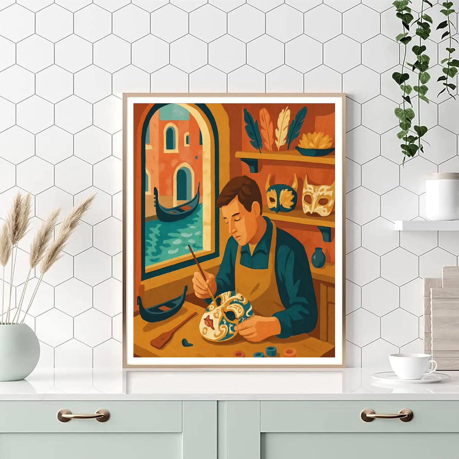 Carnival Mask Workshop, Venice Edition Paint by numbers kits