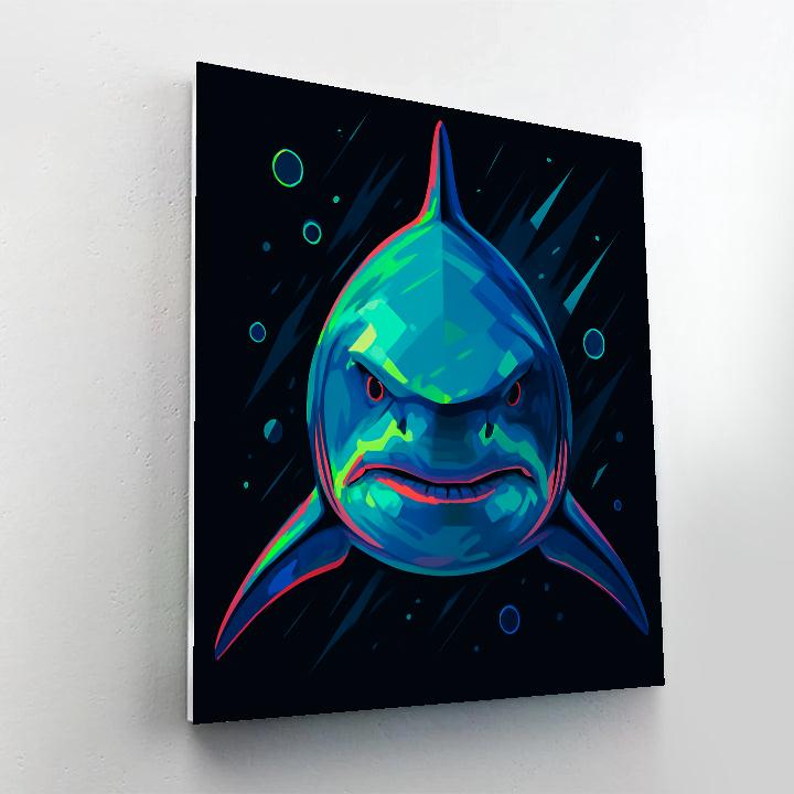 Neon Reef Shark Vanguard Paint by numbers art
