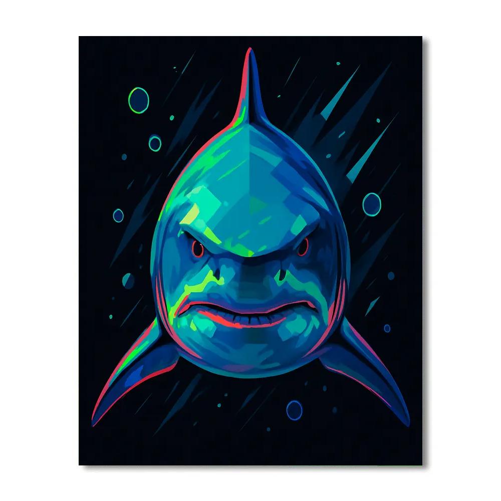 Neon Reef Shark Vanguard Paint by numbers art