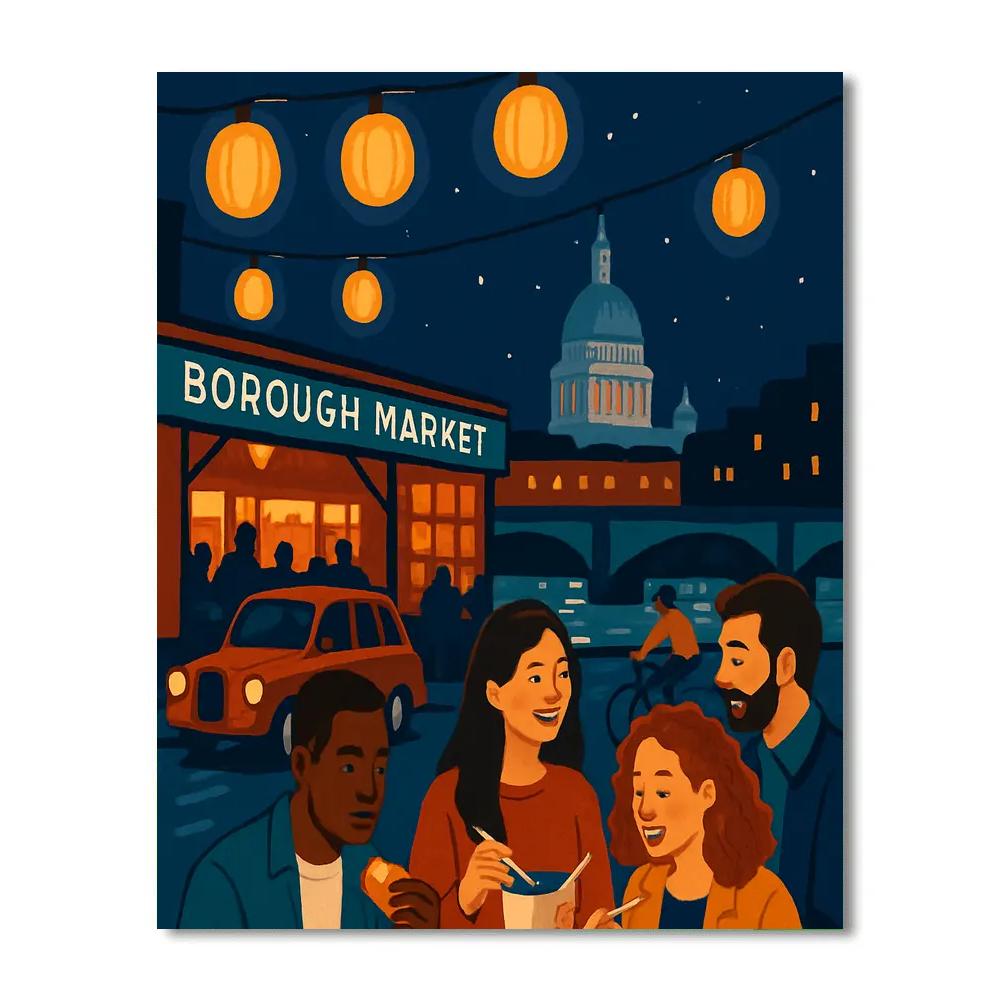 Midnight Market Lanterns In London Paint by numbers kits