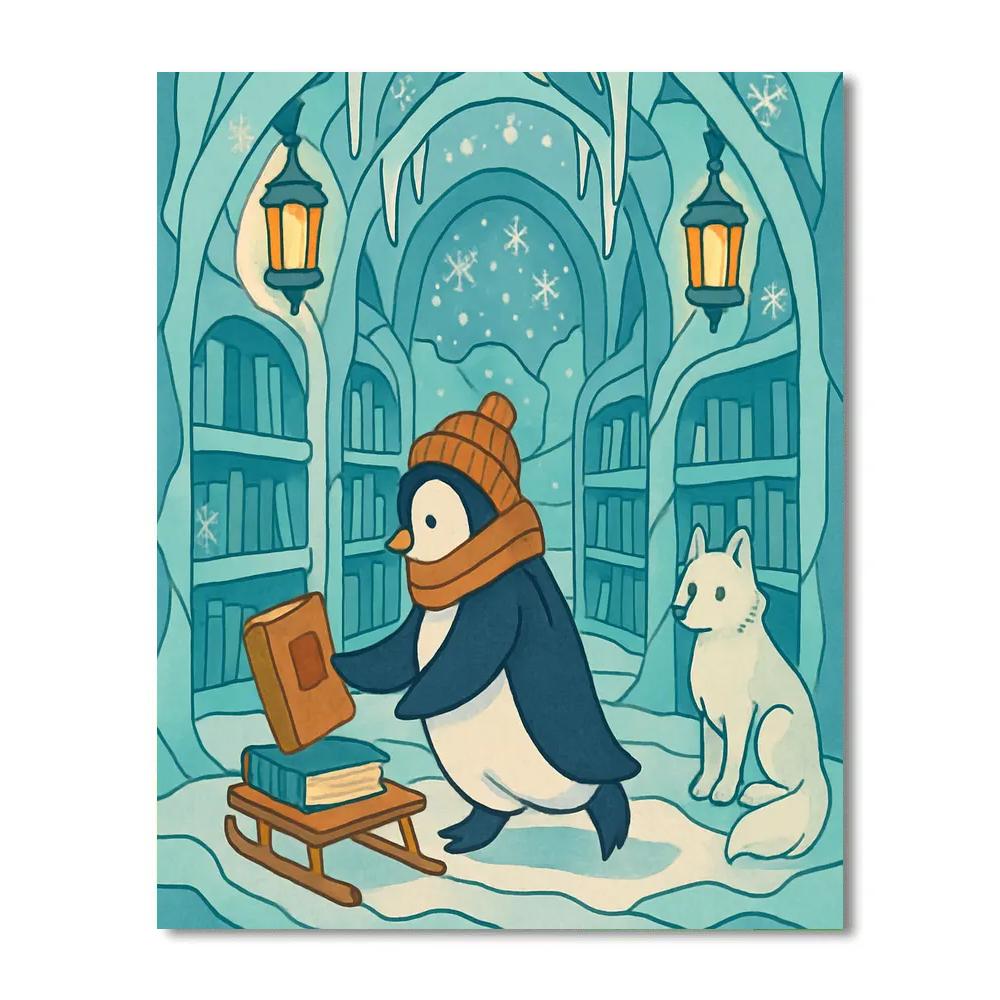 Lanternlit Glacier Archive Winter Number painting