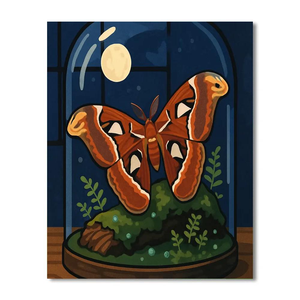 Moonlit Terrarium Butterfly Atlas Numbered painting kits