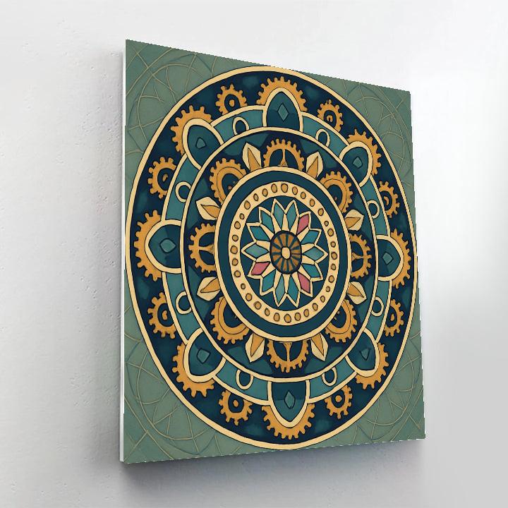 Clockwork Cathedral Mandala Paint by numbers art