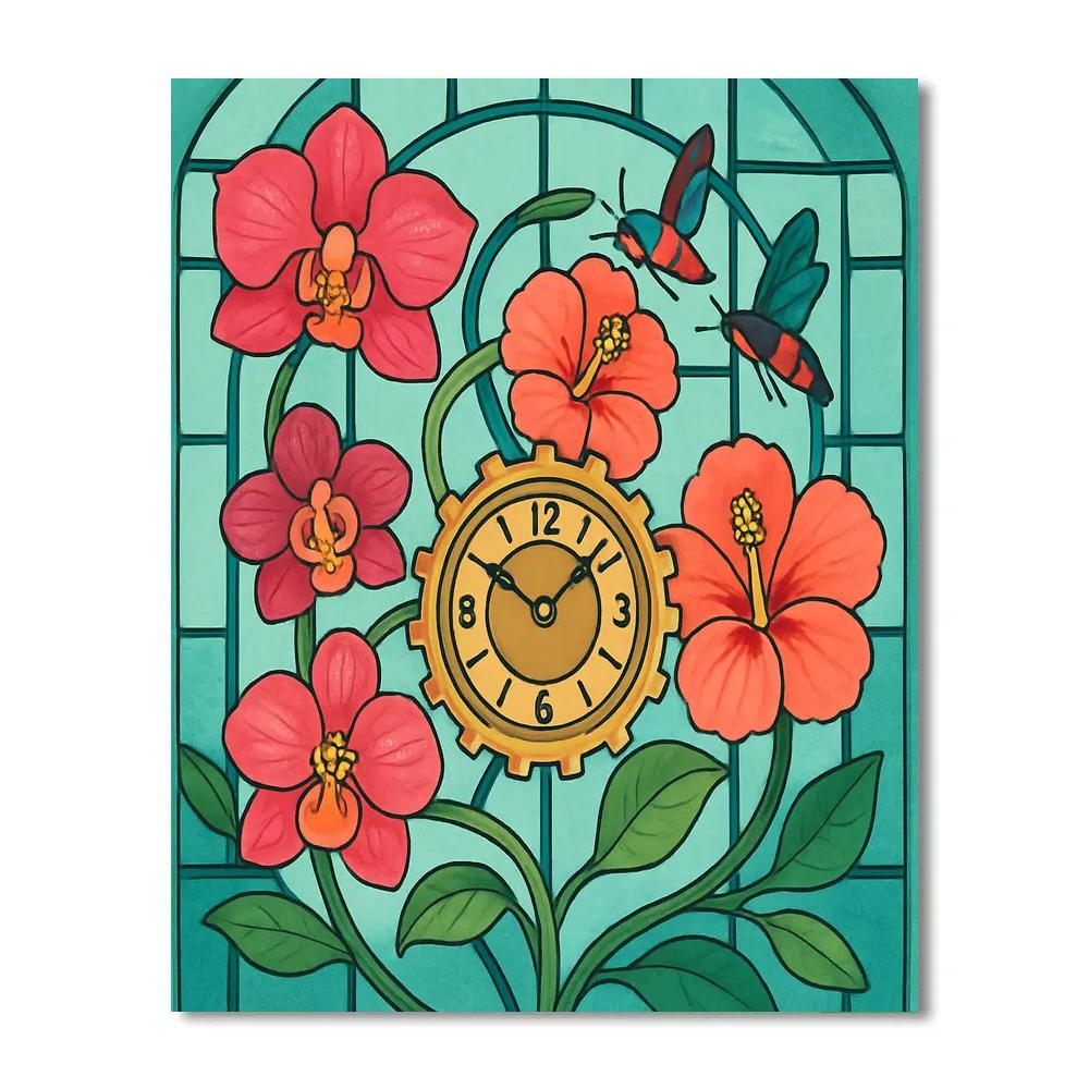 Clockwork Conservatory Floral Number painting