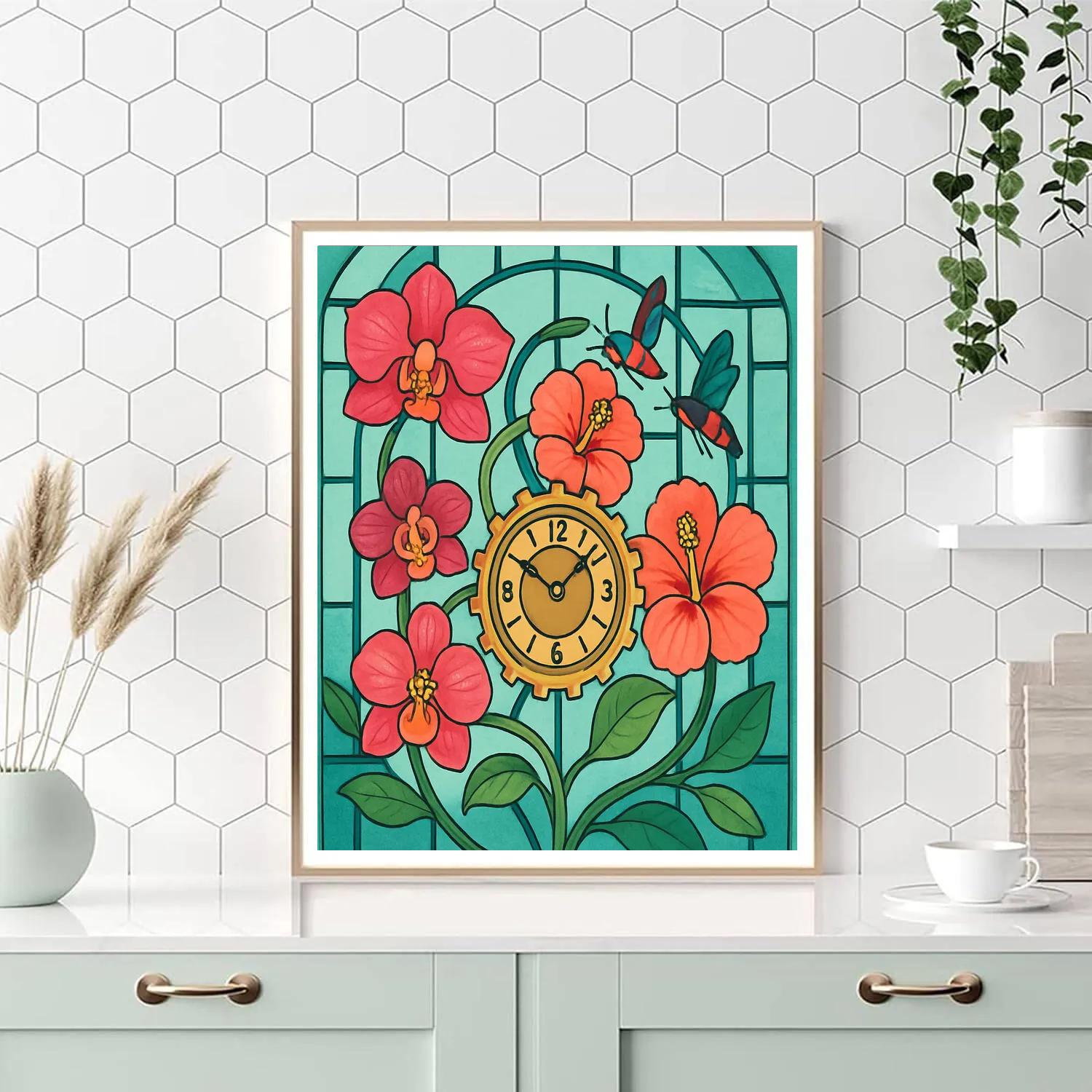 Clockwork Conservatory Floral Number painting