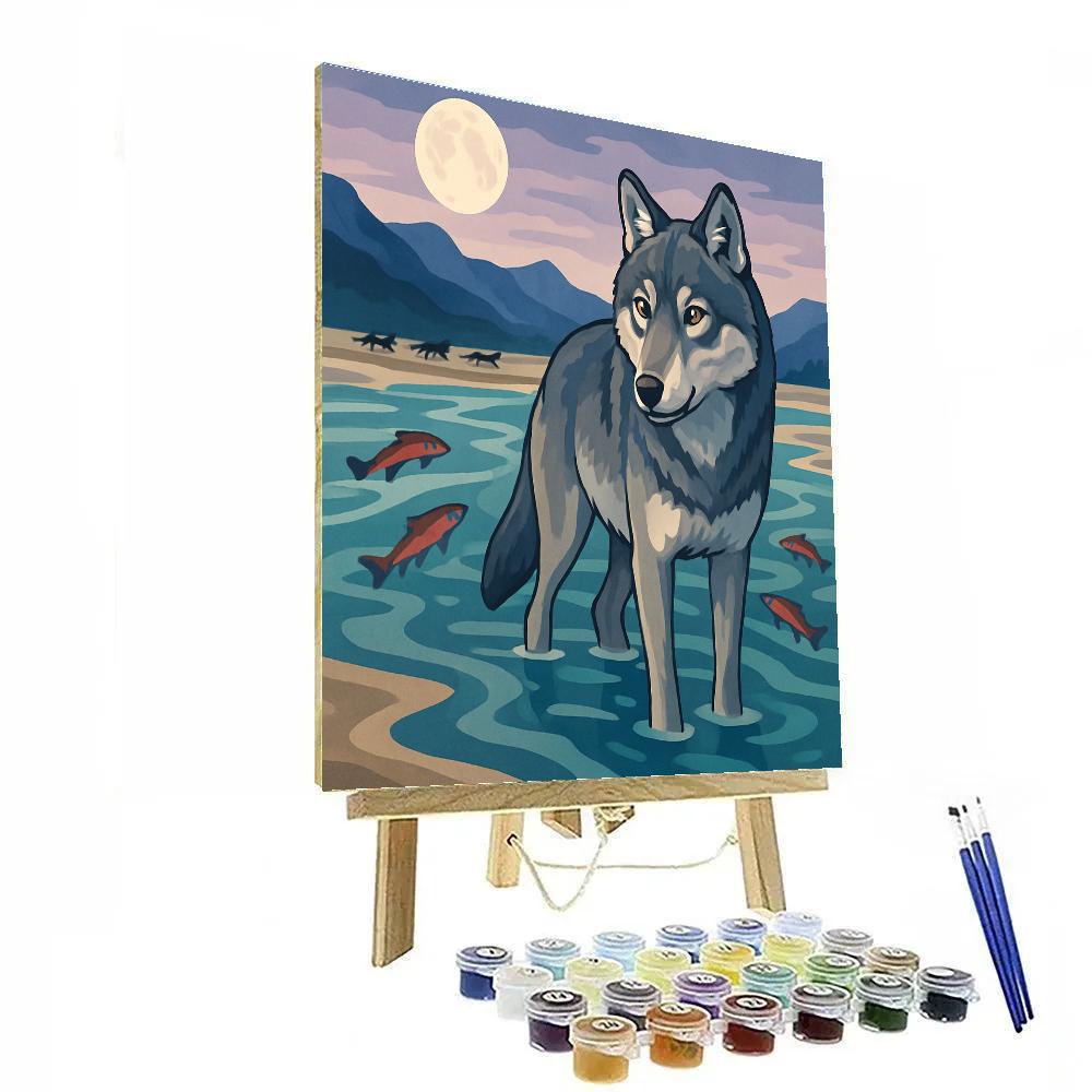 River Delta Wolf Strategist Numbered painting kits