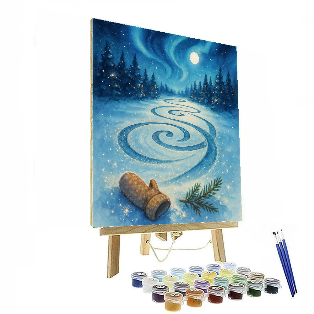 The Midnight Sleigh Track Meadow paint by color