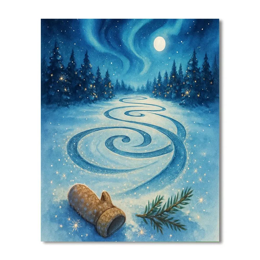 The Midnight Sleigh Track Meadow paint by color